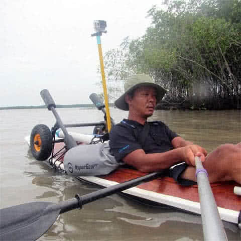 me paddling to Vung Tau